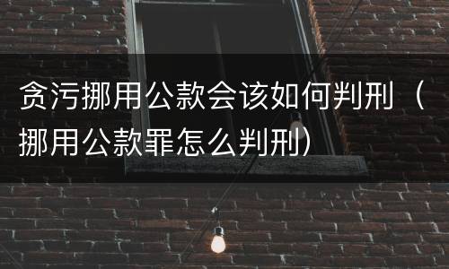 贪污挪用公款会该如何判刑（挪用公款罪怎么判刑）