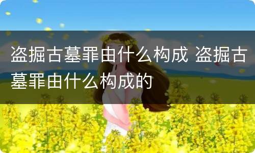 盗掘古墓罪由什么构成 盗掘古墓罪由什么构成的