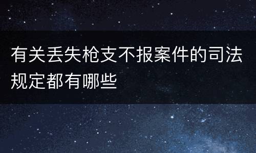 有关丢失枪支不报案件的司法规定都有哪些
