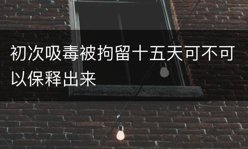 初次吸毒被拘留十五天可不可以保释出来