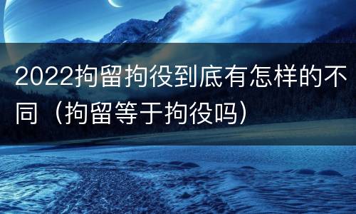 2022拘留拘役到底有怎样的不同（拘留等于拘役吗）