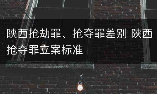 陕西抢劫罪、抢夺罪差别 陕西抢夺罪立案标准