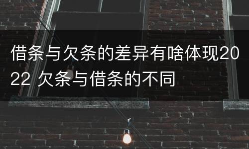 借条与欠条的差异有啥体现2022 欠条与借条的不同