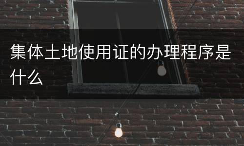 集体土地使用证的办理程序是什么