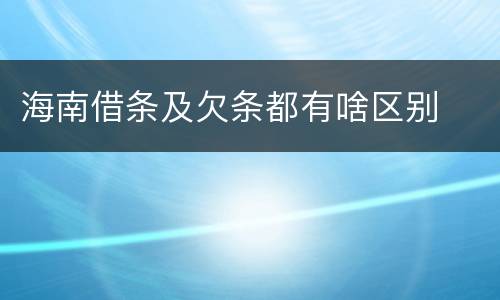 海南借条及欠条都有啥区别