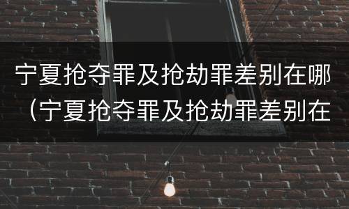 宁夏抢夺罪及抢劫罪差别在哪（宁夏抢夺罪及抢劫罪差别在哪儿）