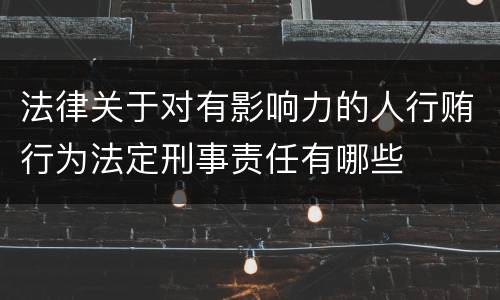 法律关于对有影响力的人行贿行为法定刑事责任有哪些