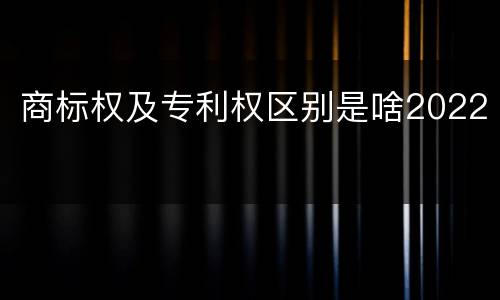 商标权及专利权区别是啥2022