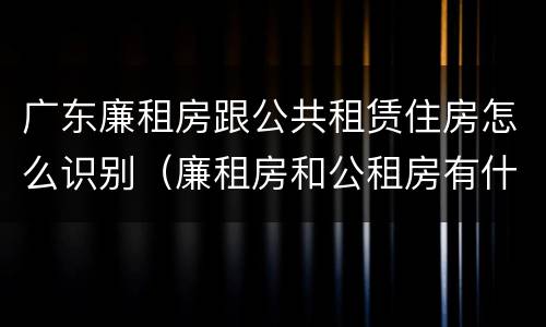 广东廉租房跟公共租赁住房怎么识别（廉租房和公租房有什么区别广州）