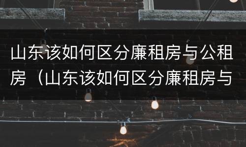山东该如何区分廉租房与公租房（山东该如何区分廉租房与公租房的区别）