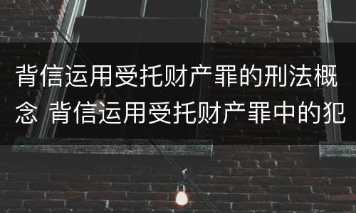 背信运用受托财产罪的刑法概念 背信运用受托财产罪中的犯罪主体包括