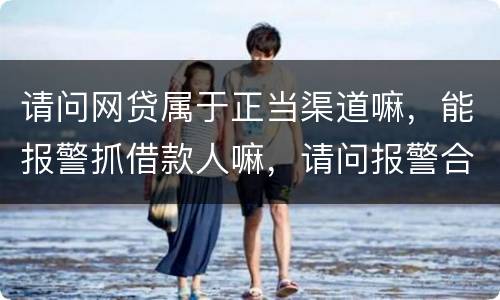 请问网贷属于正当渠道嘛，能报警抓借款人嘛，请问报警合理嘛