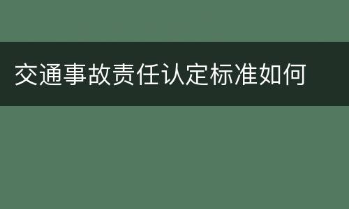 交通事故责任认定标准如何
