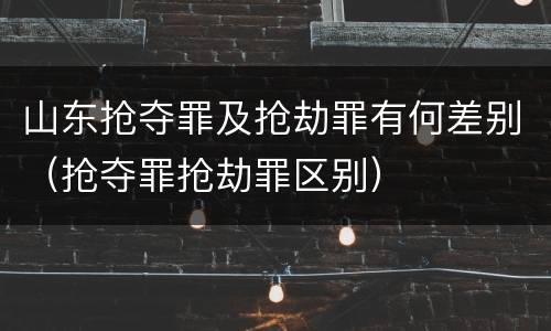 山东抢夺罪及抢劫罪有何差别（抢夺罪抢劫罪区别）