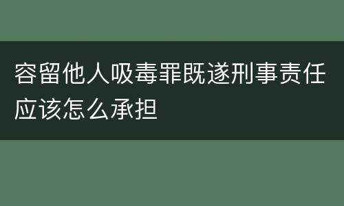 容留他人吸毒罪既遂刑事责任应该怎么承担