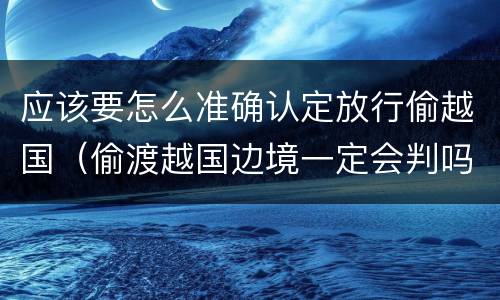 应该要怎么准确认定放行偷越国（偷渡越国边境一定会判吗?）