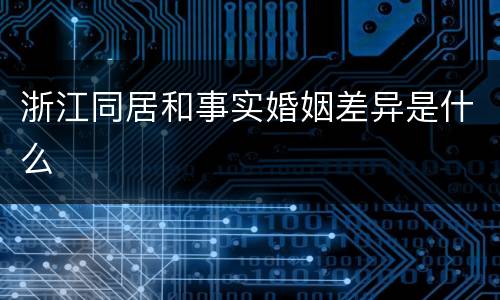 浙江同居和事实婚姻差异是什么