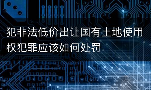 犯非法低价出让国有土地使用权犯罪应该如何处罚