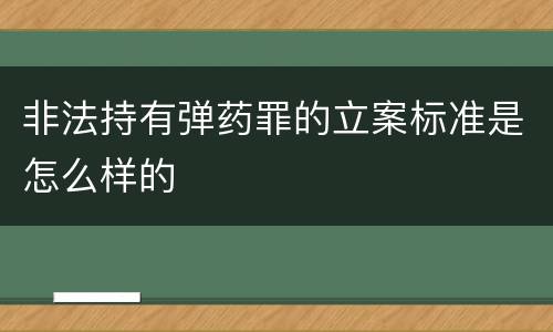 非法持有弹药罪的立案标准是怎么样的