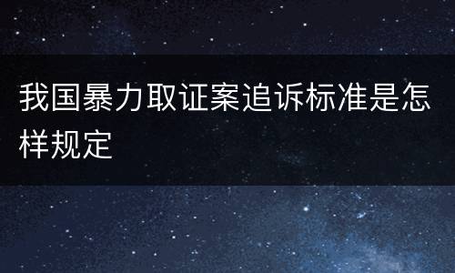 我国暴力取证案追诉标准是怎样规定