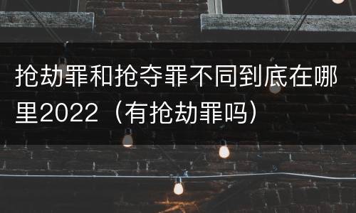 抢劫罪和抢夺罪不同到底在哪里2022（有抢劫罪吗）