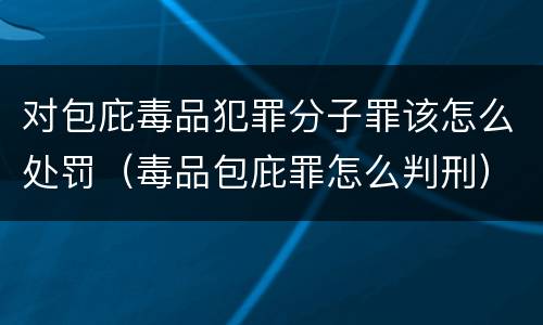 对包庇毒品犯罪分子罪该怎么处罚（毒品包庇罪怎么判刑）