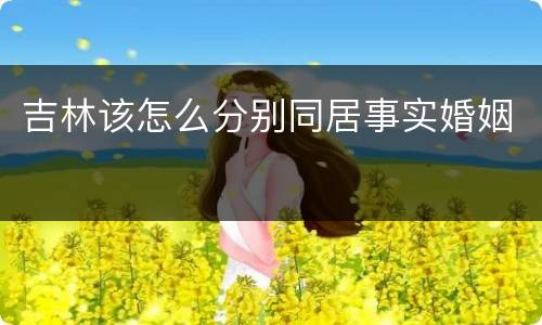 吉林该怎么分别同居事实婚姻