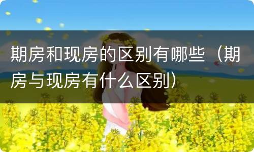 期房和现房的区别有哪些（期房与现房有什么区别）