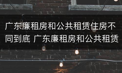 广东廉租房和公共租赁住房不同到底 广东廉租房和公共租赁住房不同到底怎么办
