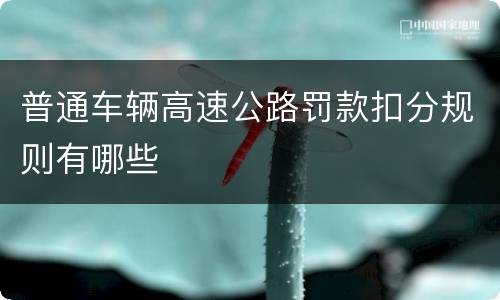 普通车辆高速公路罚款扣分规则有哪些