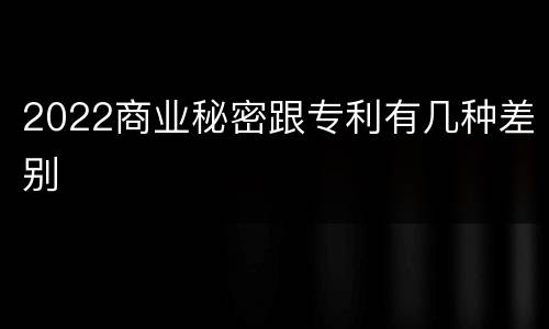 2022商业秘密跟专利有几种差别