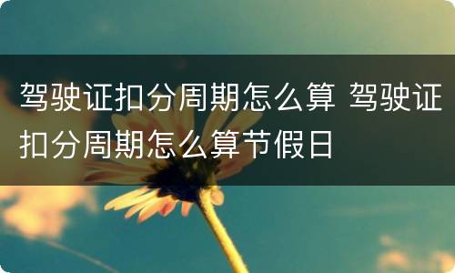 驾驶证扣分周期怎么算 驾驶证扣分周期怎么算节假日