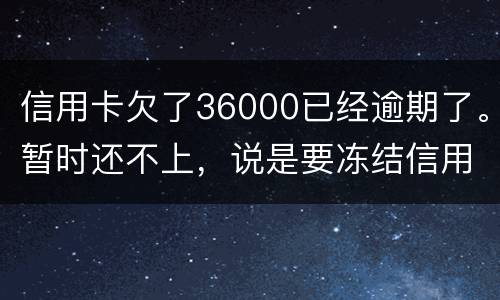 信用卡欠了36000已经逾期了。暂时还不上，说是要冻结信用卡，可以办理分期吗