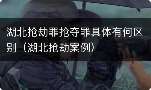 湖北抢劫罪抢夺罪具体有何区别（湖北抢劫案例）