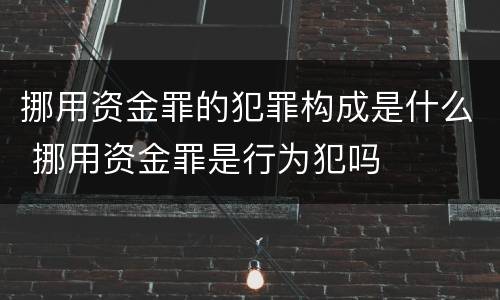 挪用资金罪的犯罪构成是什么 挪用资金罪是行为犯吗