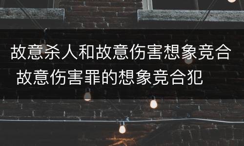 故意杀人和故意伤害想象竞合 故意伤害罪的想象竞合犯