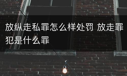 放纵走私罪怎么样处罚 放走罪犯是什么罪