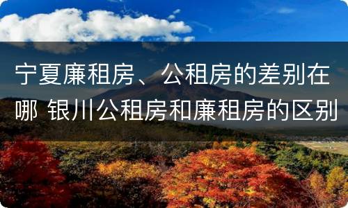 宁夏廉租房、公租房的差别在哪 银川公租房和廉租房的区别