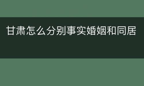 甘肃怎么分别事实婚姻和同居