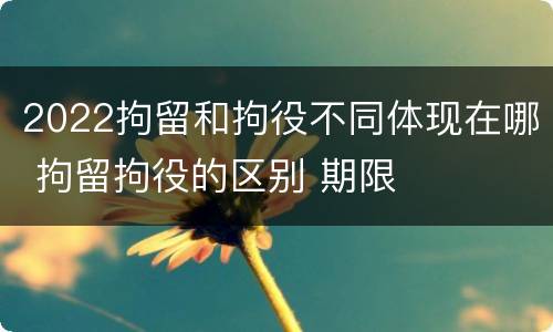 2022拘留和拘役不同体现在哪 拘留拘役的区别 期限