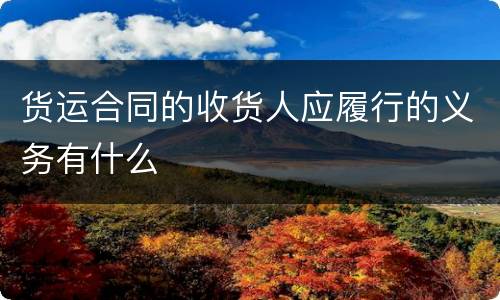 货运合同的收货人应履行的义务有什么