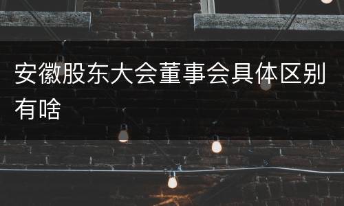 安徽股东大会董事会具体区别有啥