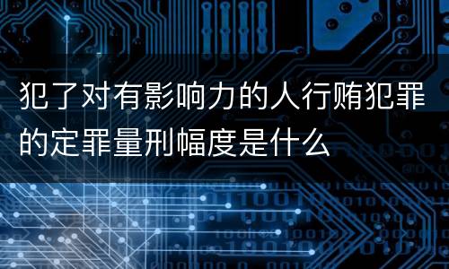 犯了对有影响力的人行贿犯罪的定罪量刑幅度是什么