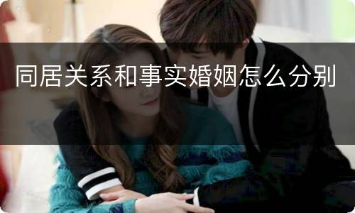 同居关系和事实婚姻怎么分别