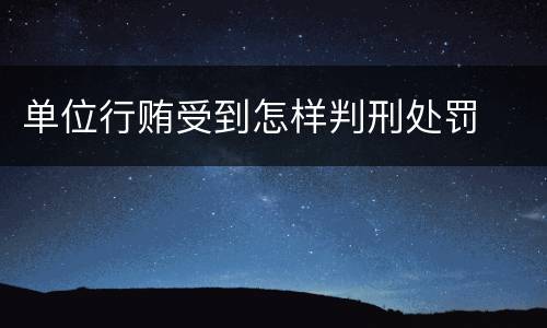 单位行贿受到怎样判刑处罚
