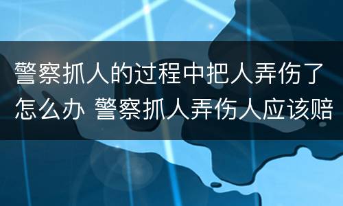 警察抓人的过程中把人弄伤了怎么办 警察抓人弄伤人应该赔么