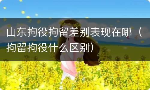 山东拘役拘留差别表现在哪（拘留拘役什么区别）