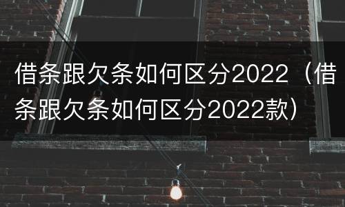 借条跟欠条如何区分2022（借条跟欠条如何区分2022款）
