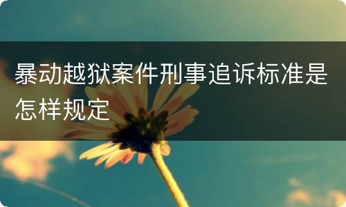 暴动越狱案件刑事追诉标准是怎样规定