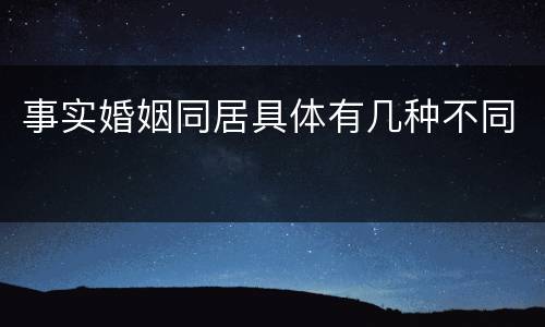事实婚姻同居具体有几种不同